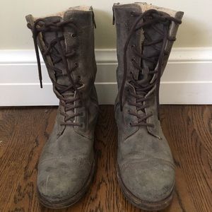 All Saints Spitalfields Brown Moto boots